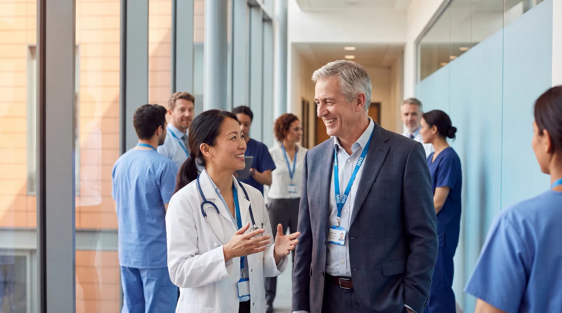 Medical professionals in a modern teaching environment
